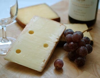 Image of cheese and grapes