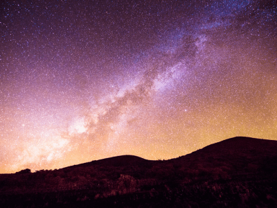 Mauna Kea Milky Way Night Sky Mountain Silhouette Kona Hawaii