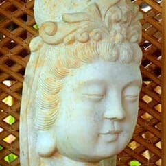 image of white lotus garden statue buddha